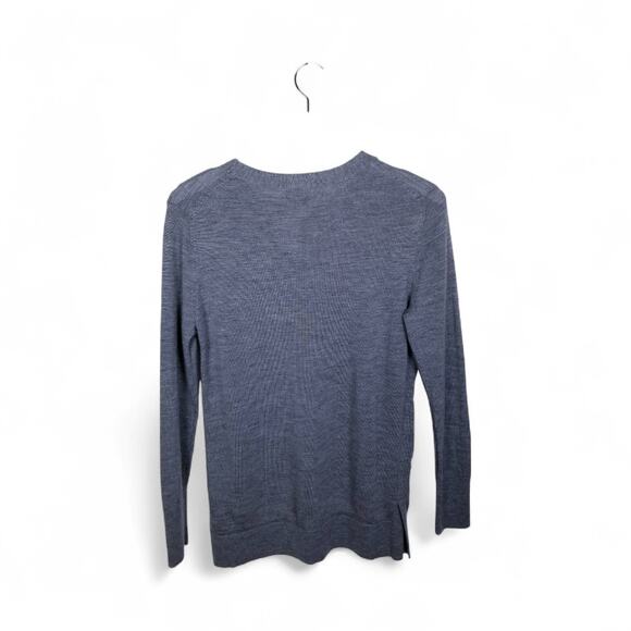 BANANA REPUBLIC 100% Extra Fine Merino Wool Gray Pullover Sweater - Small Petite - Picture 2 of 6